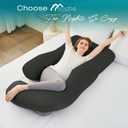 Sasttie Pregnancy Pillows for Sleeping, U Shaped Cooling Full Body Pillow with Removable Cover, Pregnant Women Must Haves, Maternity Essential, Black