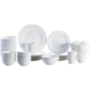 Mikasa Delray 40-Piece White Dinnerware Set, Service for 8, Dining Set
