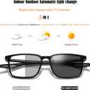 Reading Glasses For Men Women, Blocking Eyeglasses Computer Eye Glasses, TR90 Quality Lightweight (2 Black/Multifocus Photochromic Gray)