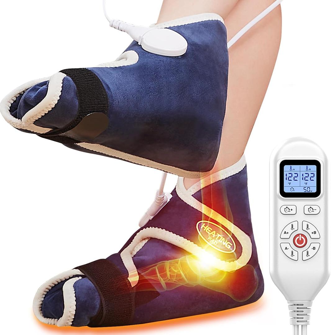 CAMECO 1 Pair Foot Heating Pad for Feet Neuropathy, Heated Foot Warmers for Women Men, Under Desk Plug in Foot Heat Therapy Pad for Feet & Ankles Plantar Fasciitis Pain Relief, 86-158 Temperature