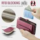 for Samsung Galaxy S25/S24 Case, Women Men Multi-Function Wallet Case with Stand RFID Blocking Featuring Magnetic Closure Zipper Includes Shoulder Strap Wrist Strap (Red)