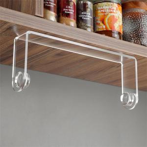 ZUNTO Acrylic Paper Towel Holder - Adhesive Paper Towel Roll Holder Under Cabinet, Clear Plastic Wall Mounted Paper Towel Rack for Kitchen, Frees up Counter Space