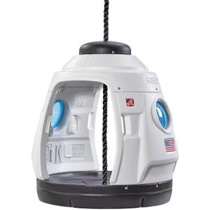 Step2 Space Capsule Swing, Kids Indoor/Outdoor Swing or Playhouse, Backyard Playground Set, Attach to Playset or Tree, for Children 3-8 Years Old