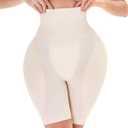 POP CLOSETS Padded Underwear for Women Hip Enhancer Shapewear Shorts Tummy Control Panties Butt Pads for Bigger Butt (Large, Beige)