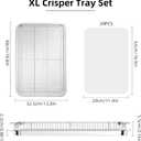 Air Fryer Basket for Oven, OPENICE 18.6" x 12.8" Air Fryer Basket and Tray Set, Extra Large Stainless Steel Air Fryer Pan Crisper Tray for Crisping Fried, Chicken, Bacon, Air Fryer Basket: 18.6" x12"; Pan: 18.5"*12.8"