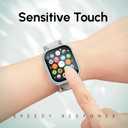 Magnetic Braided Stretchy Bands Compatible for Apple Watch Band and Case, Nylon Elastic Solo Loop with Screen Protector Cover for iWatch Series 10 9 8 7 6 5 4 3 11 SE 2 1 - Blue Gray Pink 40mm