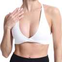 Aoxjox Women's Workout Sports Bras Fitness Backless Padded Sienna Low Impact Bra Yoga Crop Tank Top (White, X-Small)