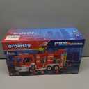 Large Fire Truck Toy with 2 Firefighters & Rescue Tools, Lights & Siren Sounds, Assemble & DIY Fire Rescue Truck Vehicle Toy for Boys Girls Christmas Birthday Gifts Kids Toys for 3 4 5 6 7 8 Years Old