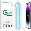 amFilm Easiest Installation OneTouch for iPhone 14 Pro [6.1 Inch] Screen Protector Tempered Glass, Auto-Alignment Tech, Bubble Free and Full Coverage Case Friendly, Anti-Scratch , 2 Pack