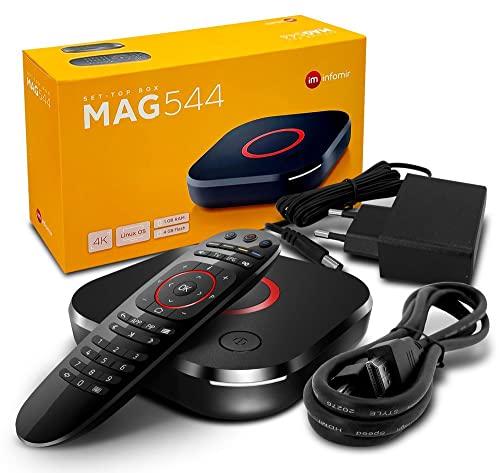 Original MAG 544 W3 4K Set Top Box Multimedia Player Internet TV Receiver 2160p @ 60 FPS HDMI 2.1 HDR and HEVC Support USB 3.0 4X ARM Cortex-A35 + HDMI Cable, Much Faster Than Mag 524w3