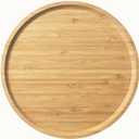 Bamboo Serving Platter, Round Wood Tray, Wooden Serving Tray, Fruit, Bread, Salad Plate, Charcuterie Serving Board, 9.8 inch