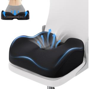 Benazcap X Large Seat Cushions for Sciatica Pain Relief,2024 Upgraded 18"x17"x4.9"Inch Thick Memory Foam Seat Cushions for Office Chairs,Wheelchair Cushion,Tailbone Pain Relief Cushion for Car (Black)