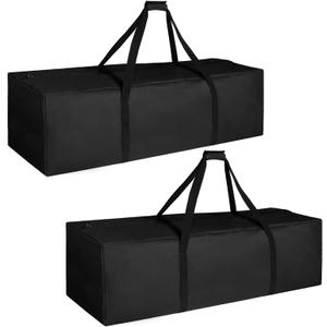 Sports Duffle Bag - 332L 2PCS Extra Large Travel Duffel Luggage Bag with Upgrade Zipper, Sturdy & Water Resistant Long Duffle Bag for Camping Moving (Black 2Pack) 60" x 17" x 20" 2Pack
