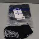 ZAPLES Baby Non Slip Grip Crew Socks with Anti Skid Soles for Infants Toddlers Kids Boys Girls (4-7 Years, Black)