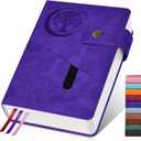 365 Page Thick Lined Journal Notebook for Men Women, A5 Leather Journals for Writing, Hardcover Notebooks for Work, School, Note Taking,Travel, Business,Personal Diary, College Ruled 5.9" x 8.4" (Purple)