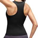 Alaroo Workout Tops for Women Sleeveless Racerback Tank Tops (Black, XL)