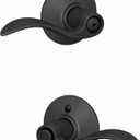 Schlage F40 ACC 622 Accent Door Lever, Bed & Bath Privacy Lock, Matte Black