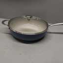Redchef Ceramic Saute Pan with Lid, Nonstick Deep Frying Pan, 5QT Jumbo Cooker with Helper Handle & Lid, Non Toxic Ceramic Cooking Pan, Chef Pan, Dishwasher & Oven Safe, PFAS PFOA & PTFE Free（Blue）