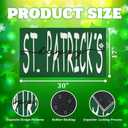 St. Patricks Day Door Mat - Happy St. Patricks & Tiny Shamrock Print Non Slip Low Profile Porch Patio Entrance Front Doormat for Irish Home Decor 17" x 30"