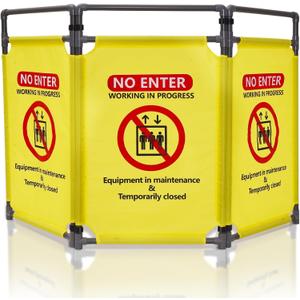 3 Panels Safety Barricade, 5.9FT Foldable, High Visibility, 24 x 40 inch