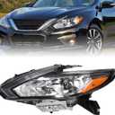 Zhaoyang Halogen Headlight Assembly Compatible with 2016 2017 2018 Nissan Altima Chrome Shell Transparent Lens Headlamp Replacement w/o Bulbs (Left Driver Side)
