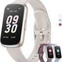 Health Fitness Tracker Smart Watch with 24/7 Heart Rate, Blood Oxygen, Sleep Tracker, Pedometer, 3 Colorful Bands & 3ATM Waterproof Activity Tracker with Step Calorie Counter, Starlight