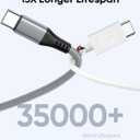 USB C Cable 20FT, Extra Long Fast Charging Cable 60W, Premium Nylon Braided PD Type C Charger Cord for iPhone 15 Pro Max, Galaxy, iPad Pro, Switch, Pixel & USB-C Phones, Gray