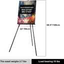 Falling in Art 65" A-Frame Tripod Easel Stand, Wooden Display Easel with Adjustable Canvas Holder, Floor Easel for Wedding Signs, Posters, Paintings, Artwork(Black) 1 Pack