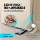 3 x RIZZZ Heavy Duty Door Stoppers Wedge  2 Pack Premium Quality Door Stop Zinc Alloy Wedge with Non-Slip Rubber for Bottom of Heavy Doors Work on Wood, Tile, Carpet