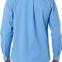 Amazon Essentials Men's Long-Sleeve Slim-Fit Stretch Poplin Shirt (Brown, XS)