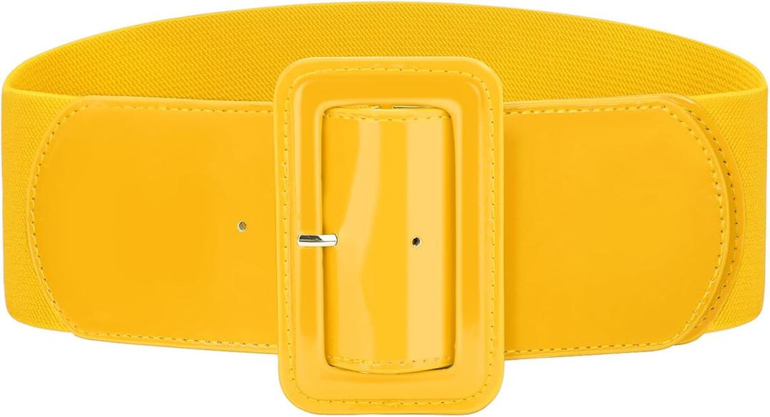 VONMELLI Stretchy Wide Women Belts Elastic Vintage Belts for Women Fashion Ladies Waist Belt for Dress (Yellow)