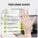 SWIFTLITE Disposable Vinyl Gloves, Food Safe, Latex-Free Powder-Free Clear Plastic Gloves for Cooking, House Clean, Food Prep (White, L)