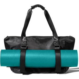 Yoga Mat Carrier - Expandable, Built-In Mat Straps, Water & Shock Resistant Laptop Pocket. Yoga Travel Bag with Luggage Sleeve, Gym Bags For Men & Women, Large Yoga Tote (Black)