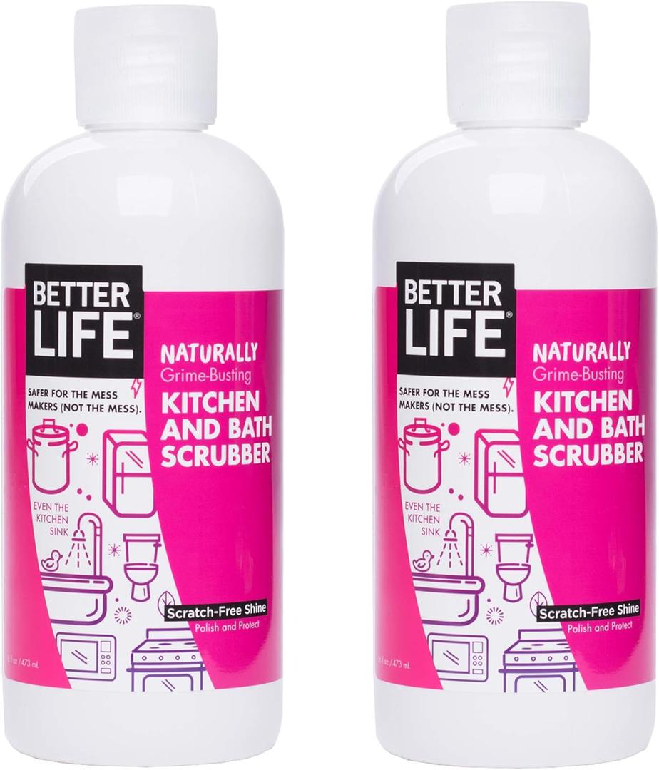 Better Life Sink Scrubber, Kitchen and Bath Cleaner, Tub and Tile Scrub, Stainless Steel and Granite Cleaner, 16 Ounce, Pack of 2 Better Life Sink Scrubber, Kitchen and Bath Cleaner, Tub and Tile Scrub, Stainless Steel and Granite Cleaner, 16 Ounce, Pack of 2