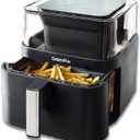 GreenPan Clearview Extra Large 7QT Air Fryer, 360 Clear Window, PFAS-Free Ceramic Nonstick Drawer and Tray, Heat to 400F, 13-Presets, Shake Reminder, Keep Warm, Delay Start, Dishwasher Safe Parts (Black)