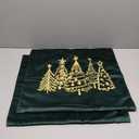 GEEORY Green Velvet Embroidered Christmas Tree Pillow Covers 18x18 Inch Set of 2, Xmas Decorations Farmhouse Winter Holiday Decor Cushion Case for Sofa & Bed GX006-18