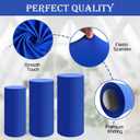 SaitiMade Set of 3 - Royal Blue Cylinder Pedestal Stand Covers, Spandex Cylinder Stand Covers for Party, Wedding or Birthday Event Decor - Only Contains Cylinder Covers
