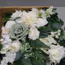 Wedding Arch FlowersFloral Decor Hanging Artificial Flowers for Decoration Flower Garland for Ceremony Reception Wall Party Backdrop Fireplace Wall Front Door Wedding Table Decor (White)