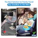2 x Resptasski Car Seat Cup Holder Snack Tray for Kids Travel, 2-Pack, Sky Blue