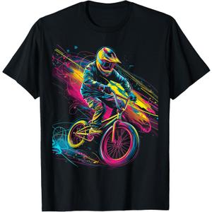 BMX Dirt Neon T-Shirt, Small