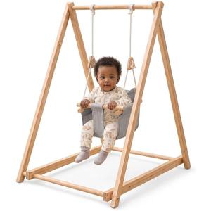 Avenlur Spruce Baby Swing, Foldable Wooden Indoor Swing with Stand
Montessori swing 6-36 months; foldable baby swing, wooden baby swing, indoor baby swing with stand (Gray)
