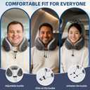 SKYTRAX COMF® Premium Ergonomic Memory Foam Travel Neck Pillow, Washable Cooling Ice Silk Cover, Firm Neck Support for Airplane Long Flights & Pain Relief, with Portable Carry Case (Grey)