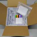 6 Pcs White Acrylic Buffet Risers with Mini Sign and Maker, Food Display Stands for Buffet Table Party Catering Dessert Jewelry Collectibles,Nesting Cube Boxes with Hollow Bottoms (8",7",6",5",4",4")