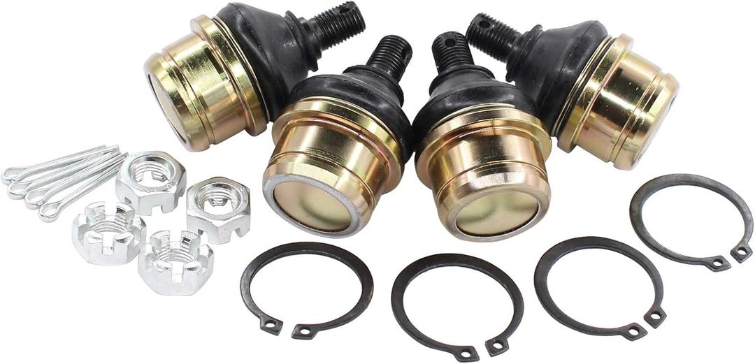 NewYall Pack of 4 Lower and Upper Ball Joints for Honda Rancher 420 Foreman 450 500 Rubicon 500 Rincon 650 680