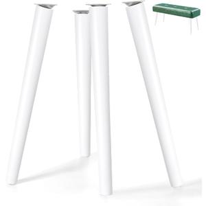 Sopicoz Wooden Table Legs - 16 inch White Tapered Legs for Coffee & End Tables - Mid-Century Modern DIY Furniture