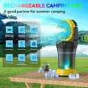 Misting Fan Portable 42800mAh Battery Powered with Remote Control, Camping Fan with RGB Ambient Light with 2L Bucket, Battery Indicator, 120 Auto Oscillating, Timing Function, Grip Handle (Yellow)