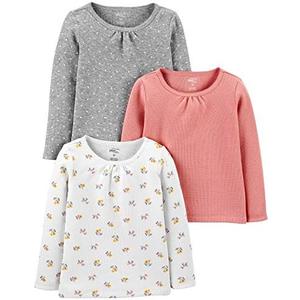 Simple Joys by Carter's Girls' Long-Sleeve Shirts, Pack of 3 
12 Months