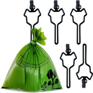 5 PCS Dog Poop Bag Holder,Dog Waste Bag Holder Poop Bag Holder for Leash,Attachment for Garbage Bag Dispenser, Hands Free Garbage Bag Holder,dog walking Accesories(Black) (Black)
