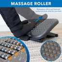 Mount-It! Ergonomic Under Desk Footrest with Massage Rollers, Adjustable Height & 30 Tilt Foot Rest Under Desk (4.25"6.75"), Office Foot Stool with Non Slip Surface