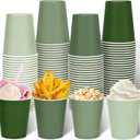 AnyDesign 100Pcs Sage Green Paper Cups 9oz Spring Disposable Coffee Cup Gradient Color Beverage Drink Party Cup for Cold Hot Drinks Wedding Birthday Bride Baby Shower Party Supplies